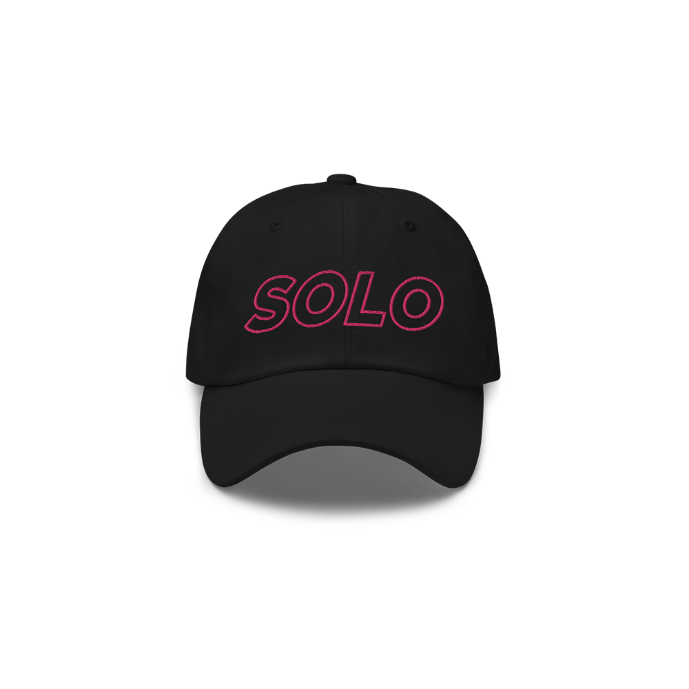 Solo Embroidered Black Dad Hat