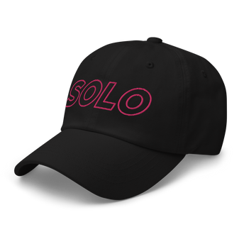 Solo Embroidered Black Dad Hat Side